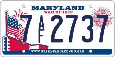 MD license plate 7AF2737