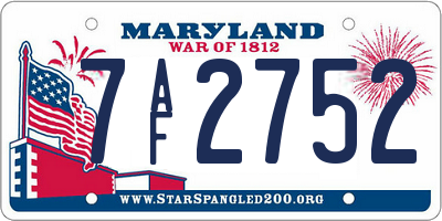 MD license plate 7AF2752