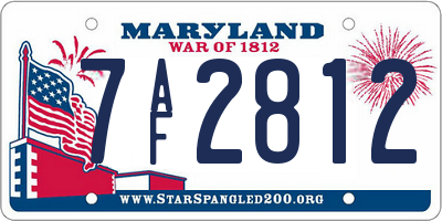 MD license plate 7AF2812