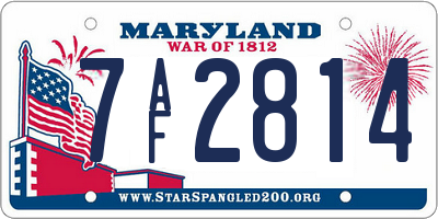 MD license plate 7AF2814