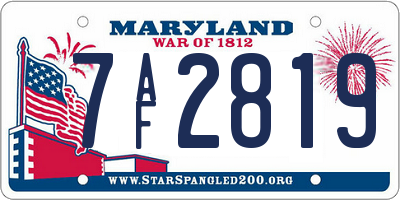 MD license plate 7AF2819