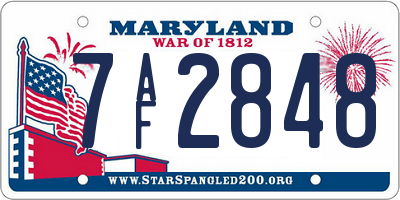 MD license plate 7AF2848