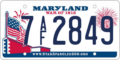 MD license plate 7AF2849