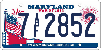 MD license plate 7AF2852