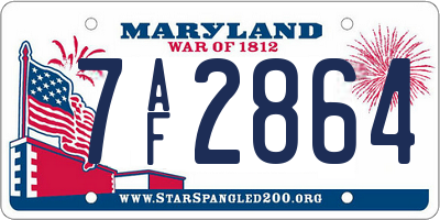 MD license plate 7AF2864