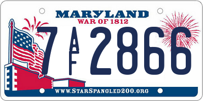 MD license plate 7AF2866