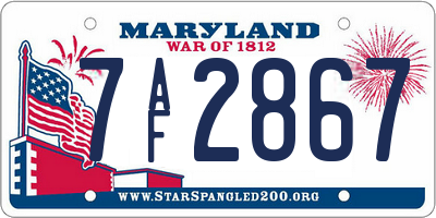 MD license plate 7AF2867