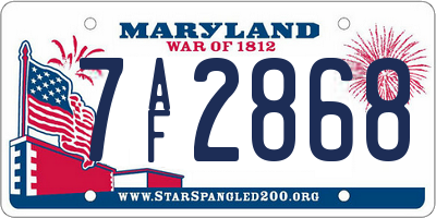 MD license plate 7AF2868