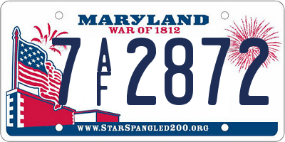 MD license plate 7AF2872