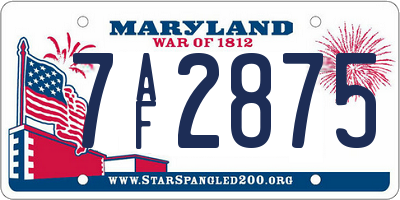 MD license plate 7AF2875