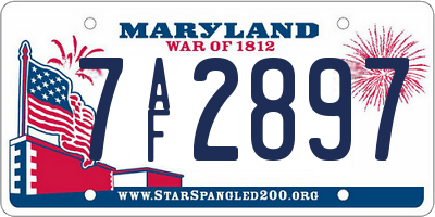 MD license plate 7AF2897
