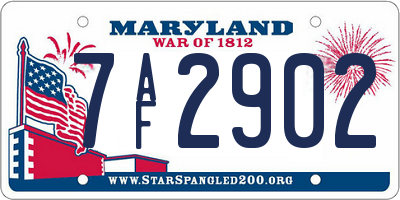 MD license plate 7AF2902