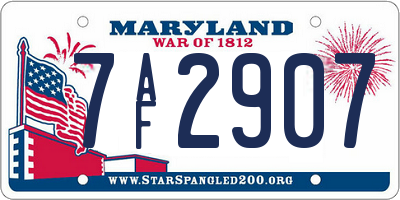 MD license plate 7AF2907