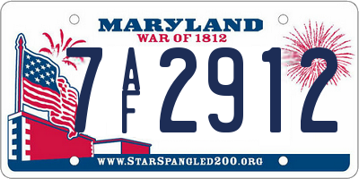 MD license plate 7AF2912