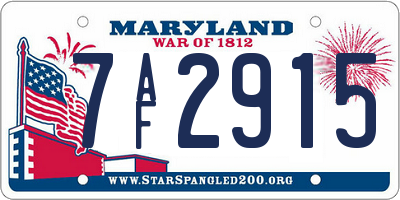 MD license plate 7AF2915