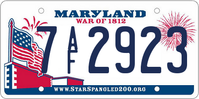 MD license plate 7AF2923