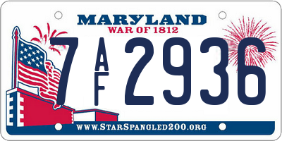 MD license plate 7AF2936