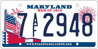 MD license plate 7AF2948