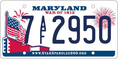 MD license plate 7AF2950