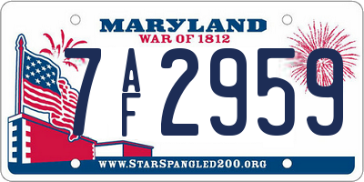 MD license plate 7AF2959