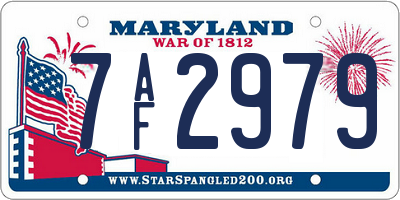 MD license plate 7AF2979