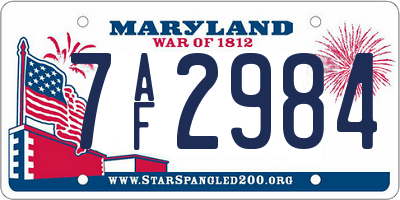 MD license plate 7AF2984