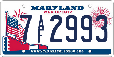 MD license plate 7AF2993