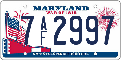 MD license plate 7AF2997