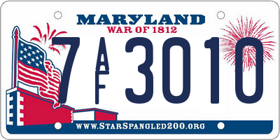 MD license plate 7AF3010