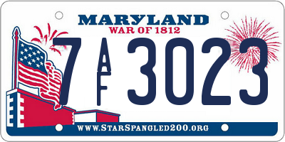 MD license plate 7AF3023