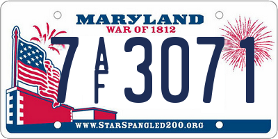 MD license plate 7AF3071