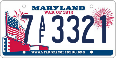 MD license plate 7AF3321