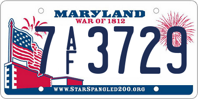 MD license plate 7AF3729