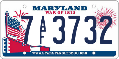 MD license plate 7AF3732