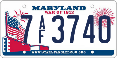 MD license plate 7AF3740