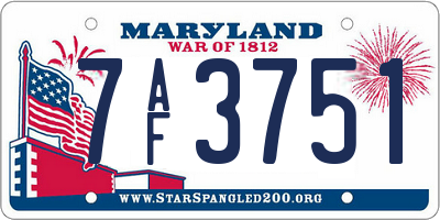 MD license plate 7AF3751
