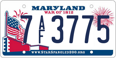 MD license plate 7AF3775