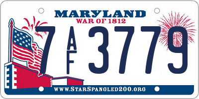 MD license plate 7AF3779