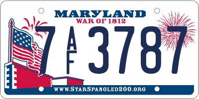 MD license plate 7AF3787