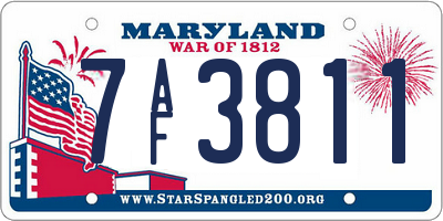 MD license plate 7AF3811