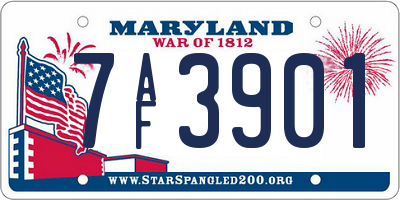 MD license plate 7AF3901