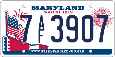 MD license plate 7AF3907