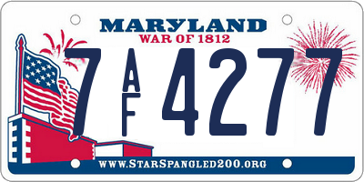 MD license plate 7AF4277
