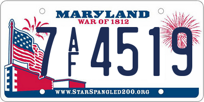 MD license plate 7AF4519