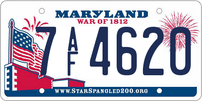 MD license plate 7AF4620