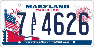 MD license plate 7AF4626