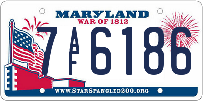 MD license plate 7AF6186
