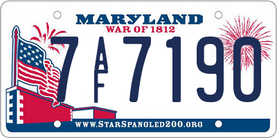 MD license plate 7AF7190
