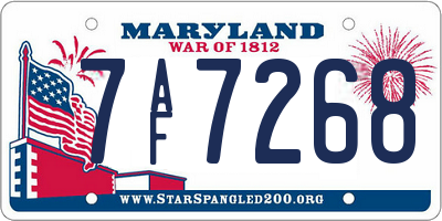 MD license plate 7AF7268