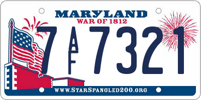 MD license plate 7AF7321